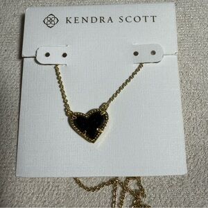 Kendra Scott Gold Necklace with Black Heart Pendant